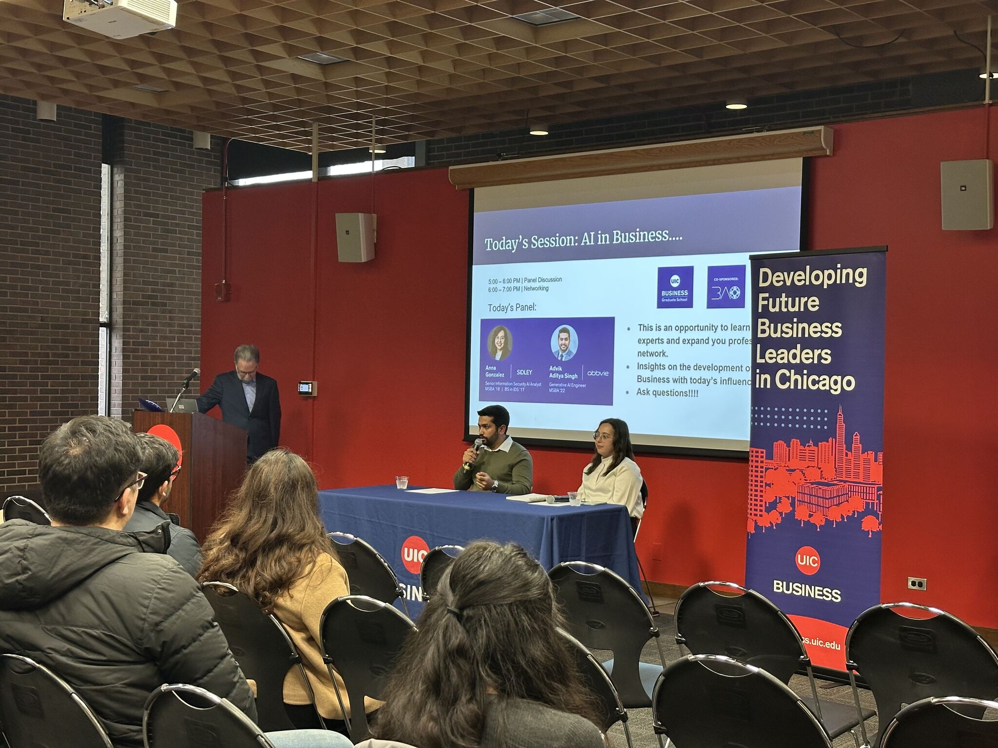 Speaking on the AI in Business panel at UIC